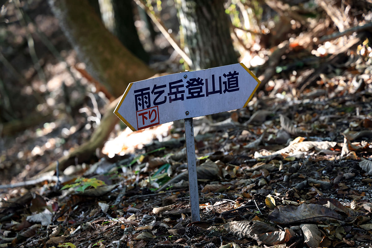 雨乞岳登山 なんか必ず下山って書いてあるのが気になりました