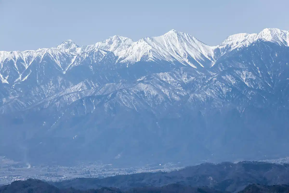 【四阿屋山登山】四阿屋山-常念岳とその後ろに穂高岳連峰