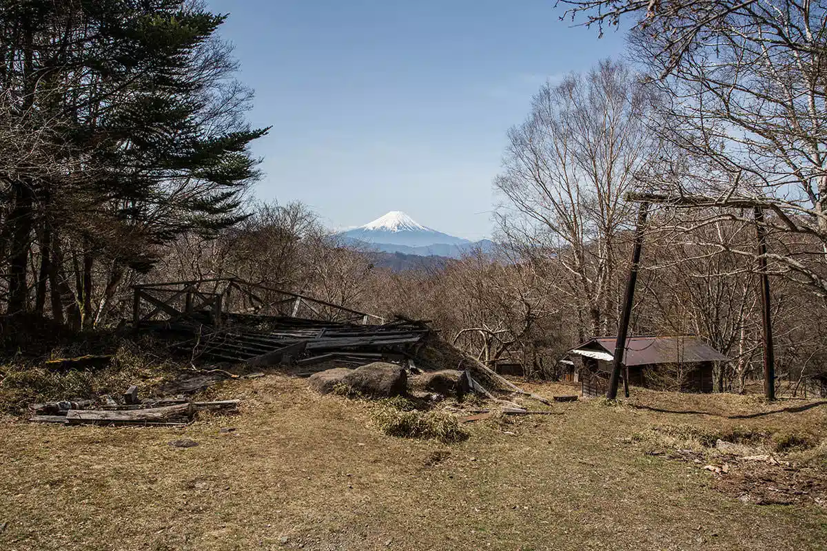 大菩薩嶺登山 大菩薩嶺-富士山見えた