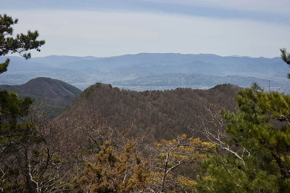 達磨山登山 達磨山-ピークの上から美ヶ原の方向を眺める