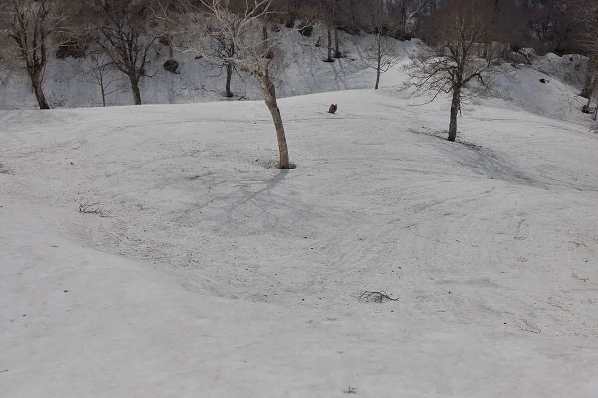堂津岳登山 残雪の模様も目に留まる