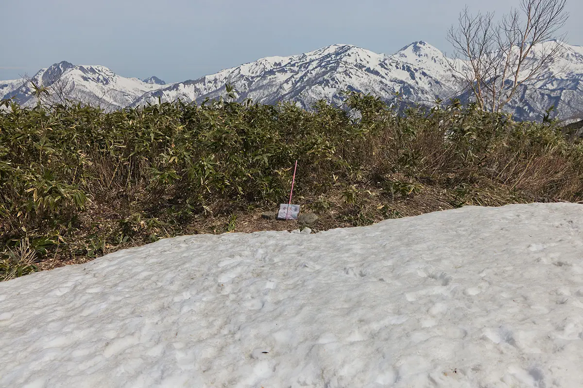 堂津岳登山 手書きの山頂標があった