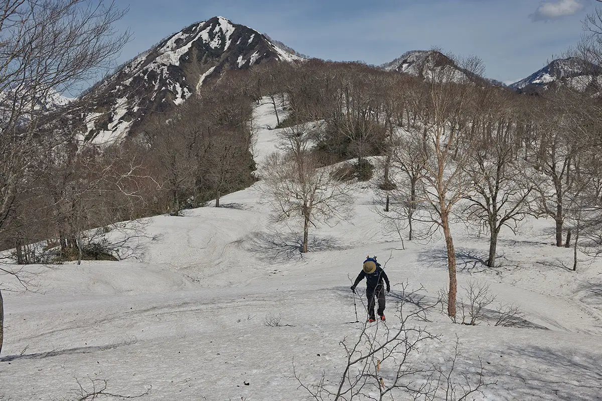 堂津岳登山 堂津岳を下りて奥西山の手前から振り返る