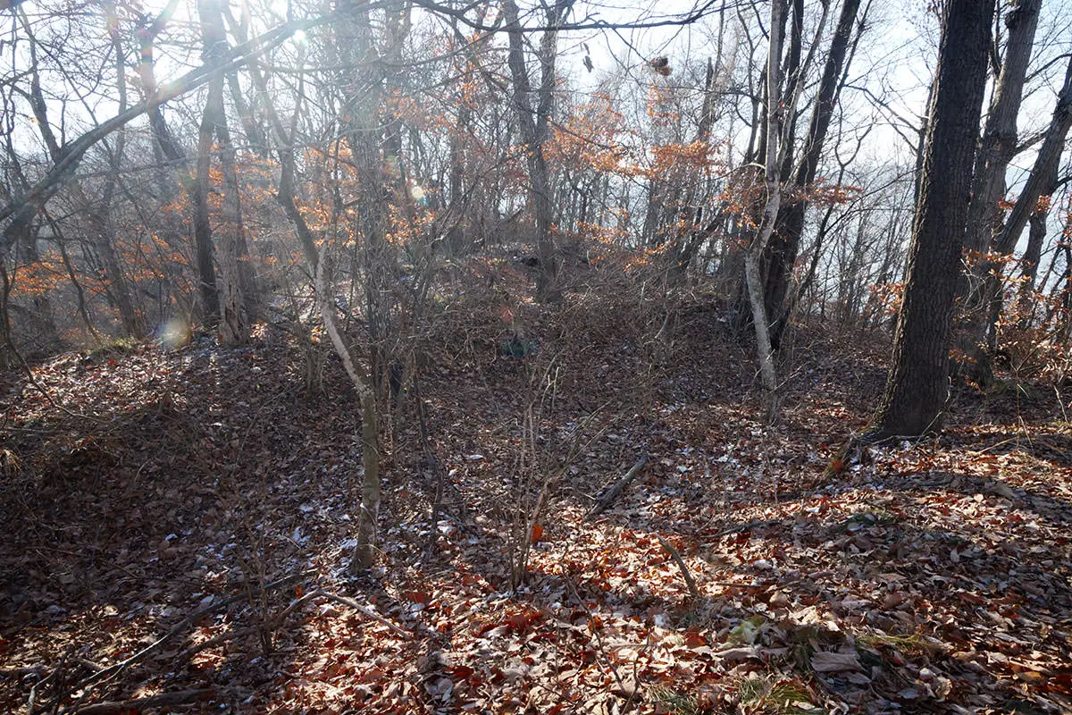 奇妙山登山 堀切的な地形
