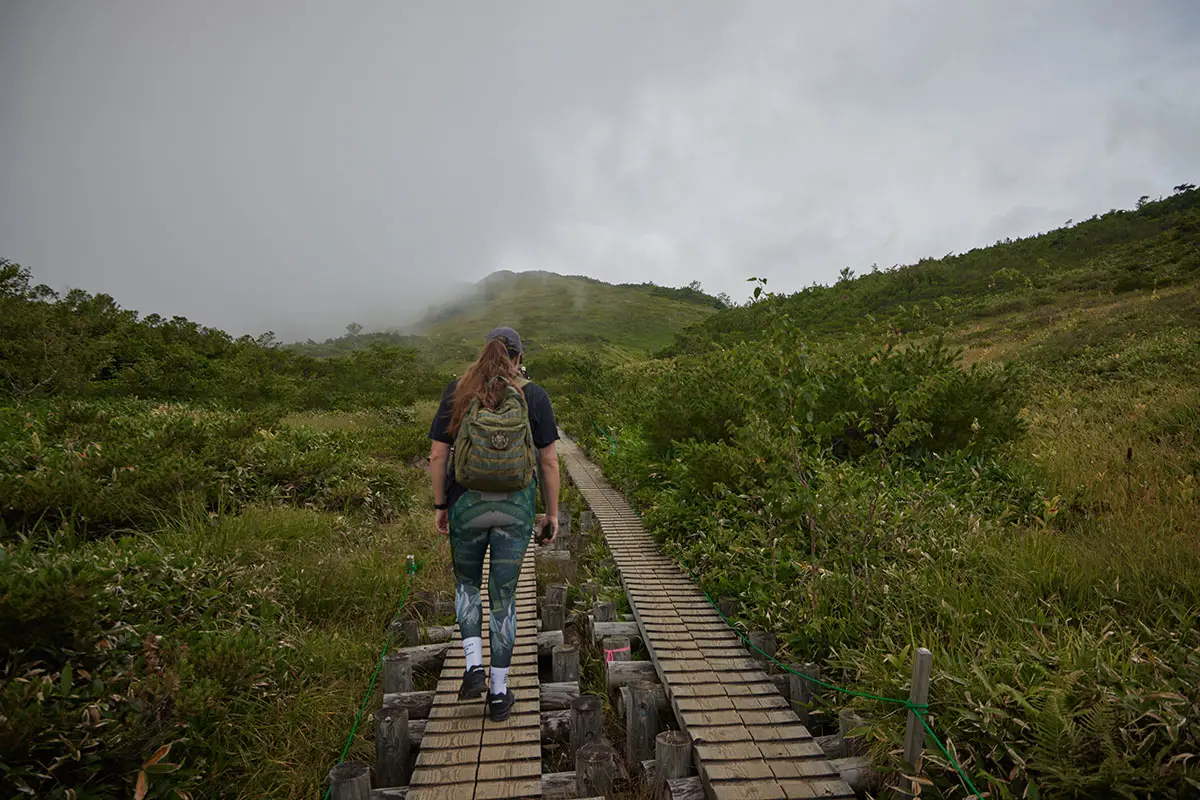 唐松岳登山 石畳の次は木道を左側通行