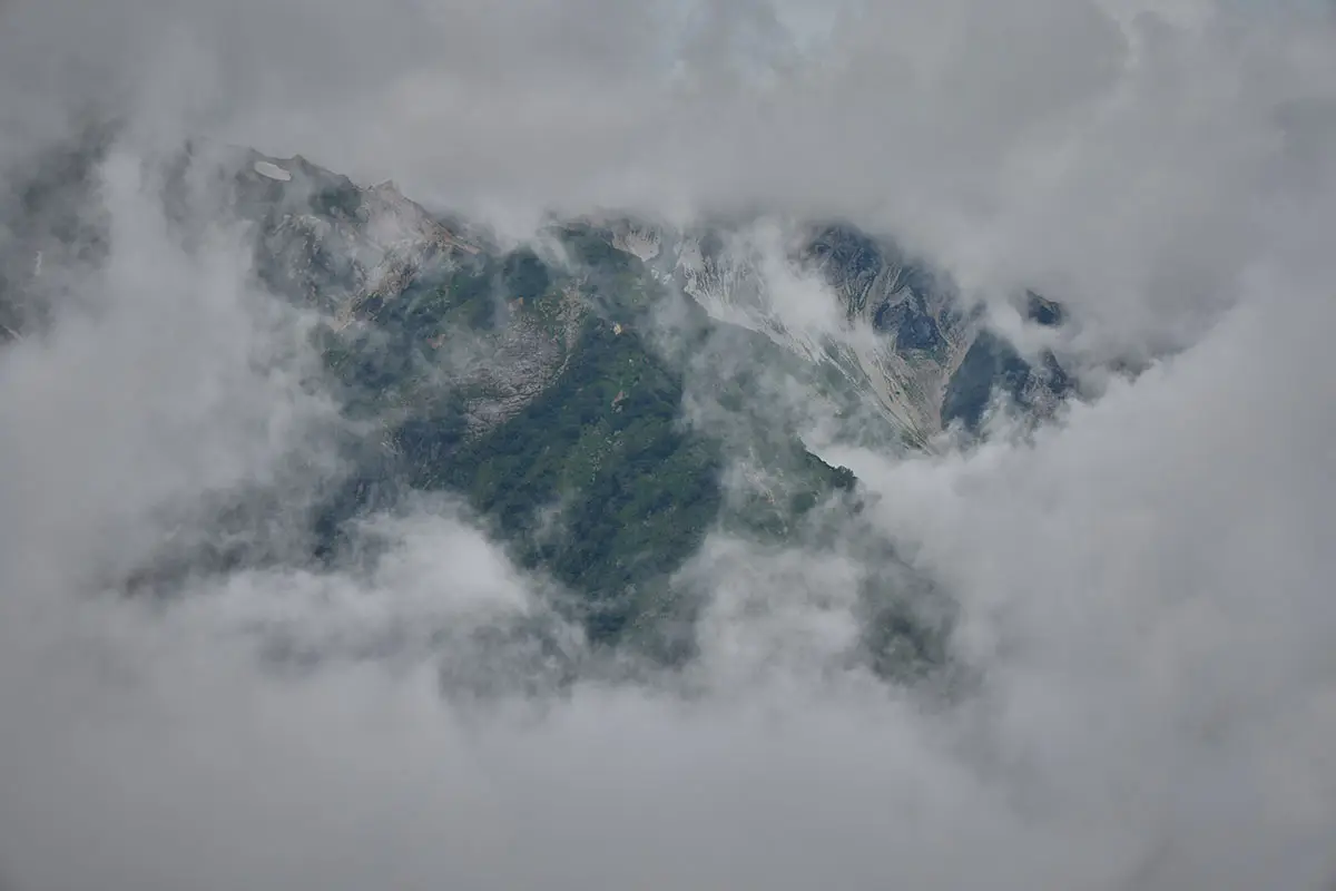 唐松岳登山 白馬鑓ヶ岳の方向