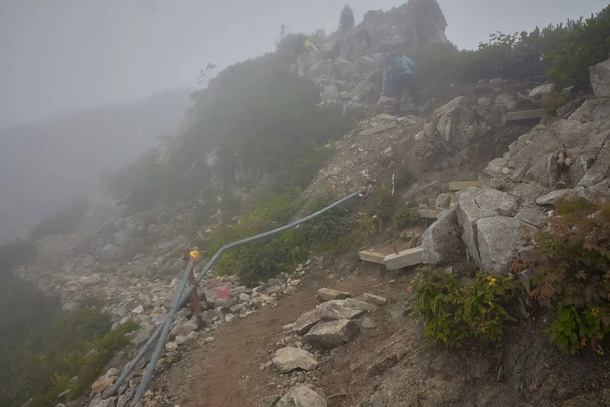 唐松岳登山 昔は左だったところが右へ登るようになった