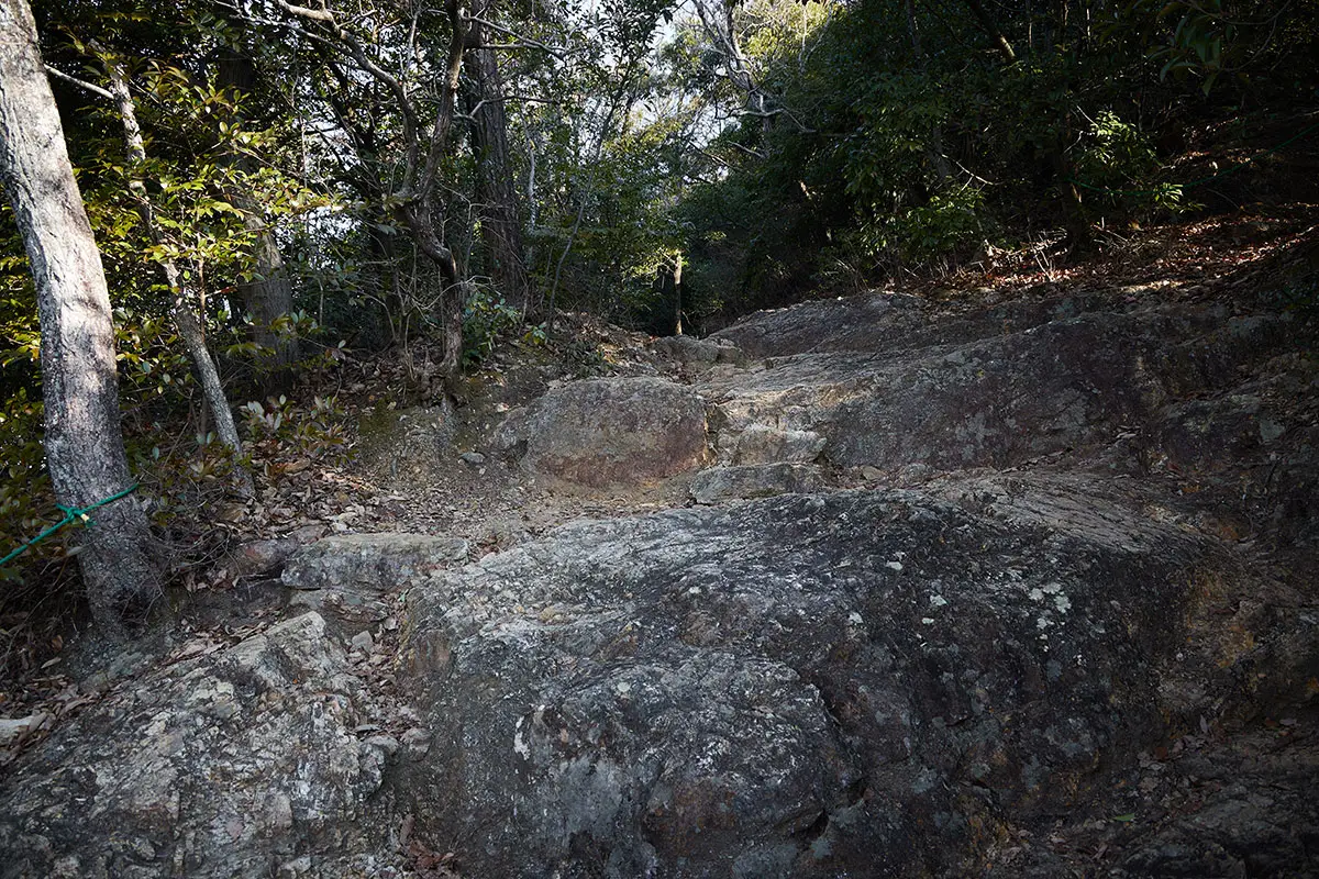 金華山登山 金華山-足元にはゴツゴツの岩が多い