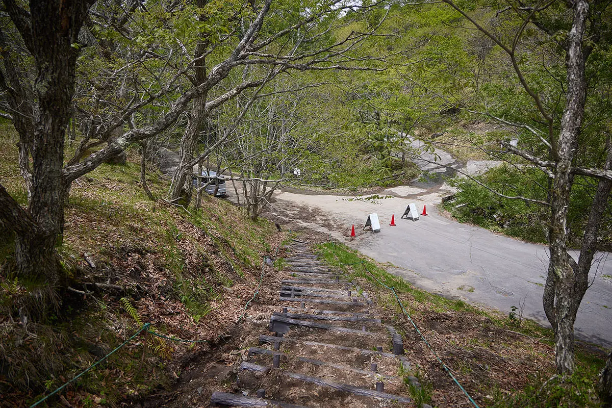 霧ヶ峰登山 霧ヶ峰-林道に出た