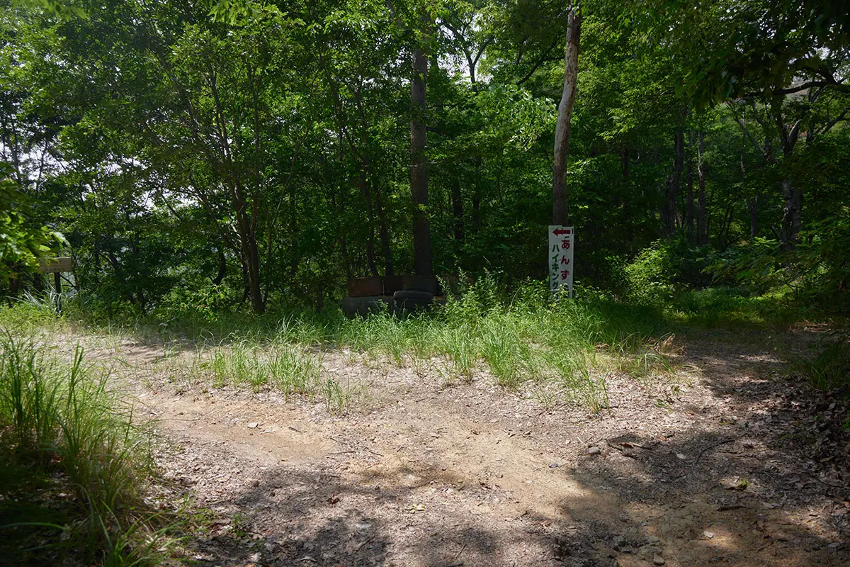 鞍骨山登山 斎場山の分岐を左