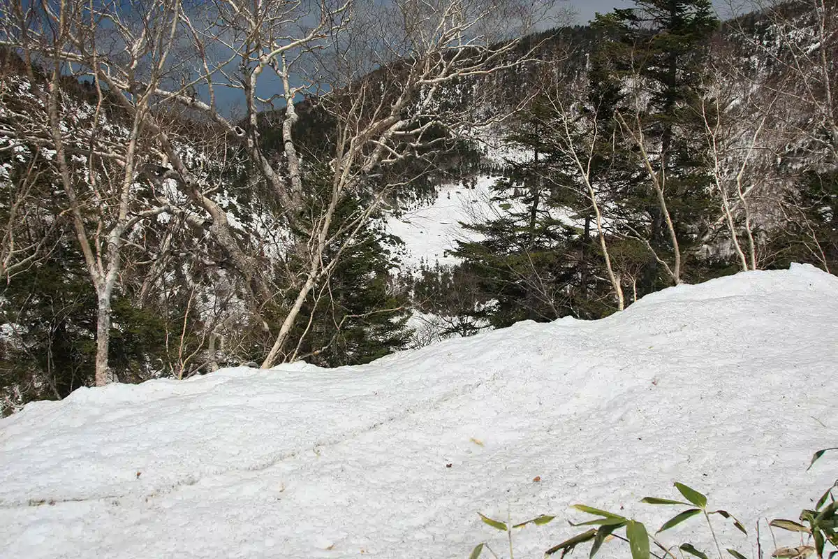 黒姫山登山 黒姫山-左側には峰の大池