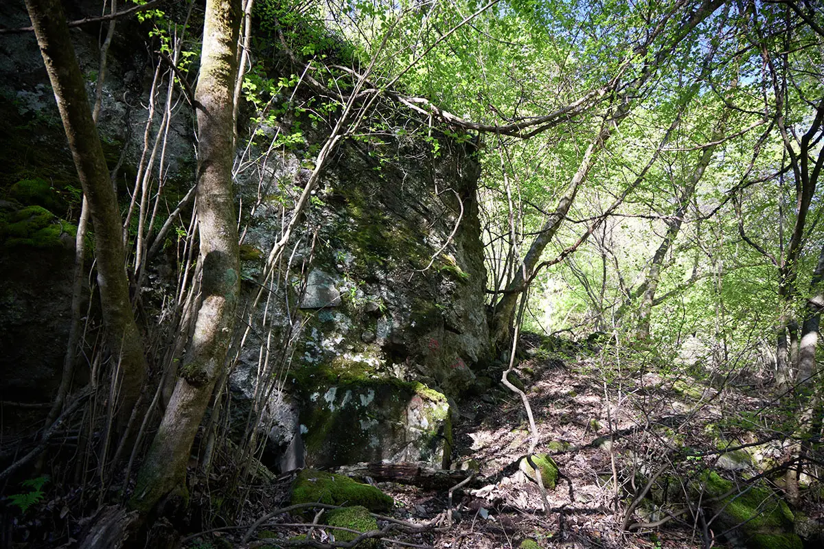 鬼ヶ城登山 さっそく巨石