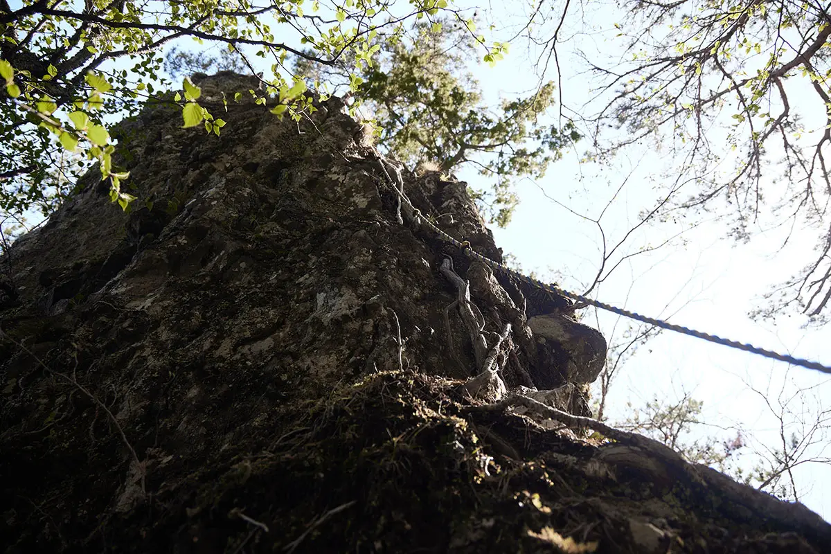 鬼ヶ城登山 鬼ヶ城から岩尾根を登ってくるとココを下りることになる