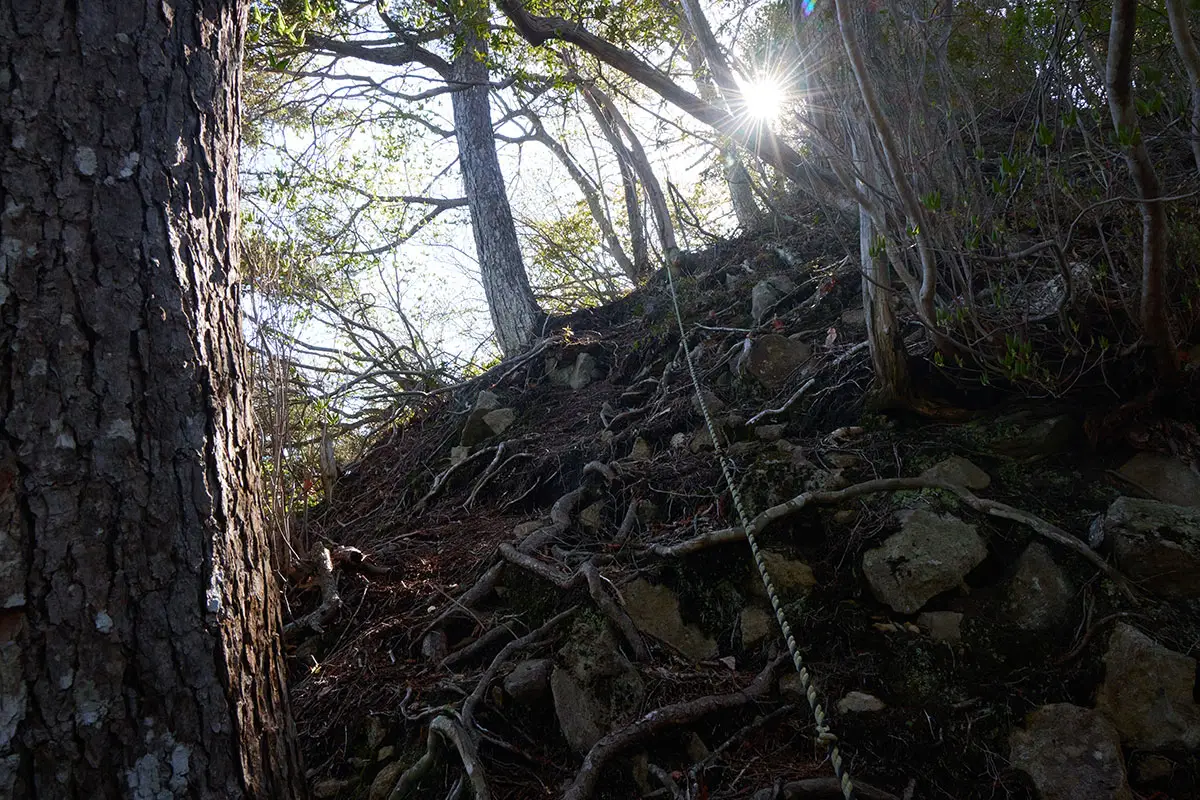 鬼ヶ城登山 ジャンクションへの急登
