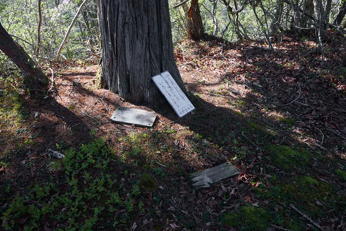 鬼ヶ城登山 何かが書いてあるけれど読めない