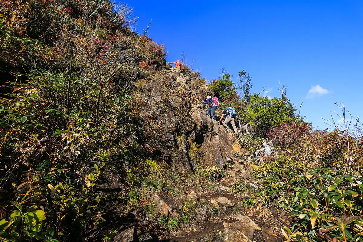 谷川岳登山 最初の鎖場