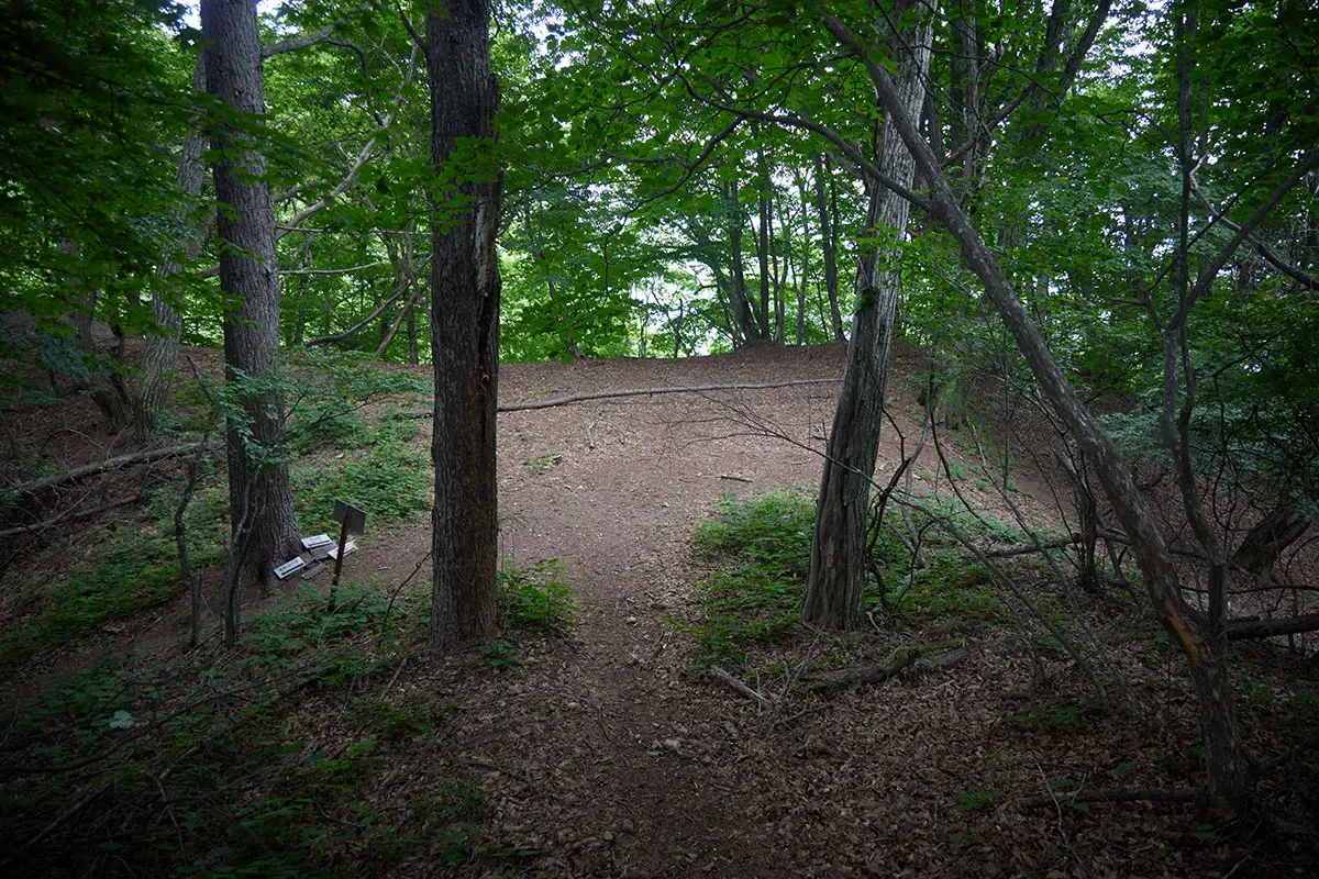 独鈷山登山 山頂の直下を右へ