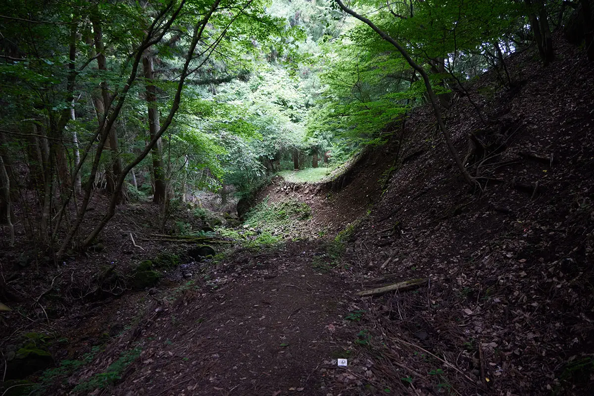 独鈷山登山 雨首の分岐点のところが崩れてた