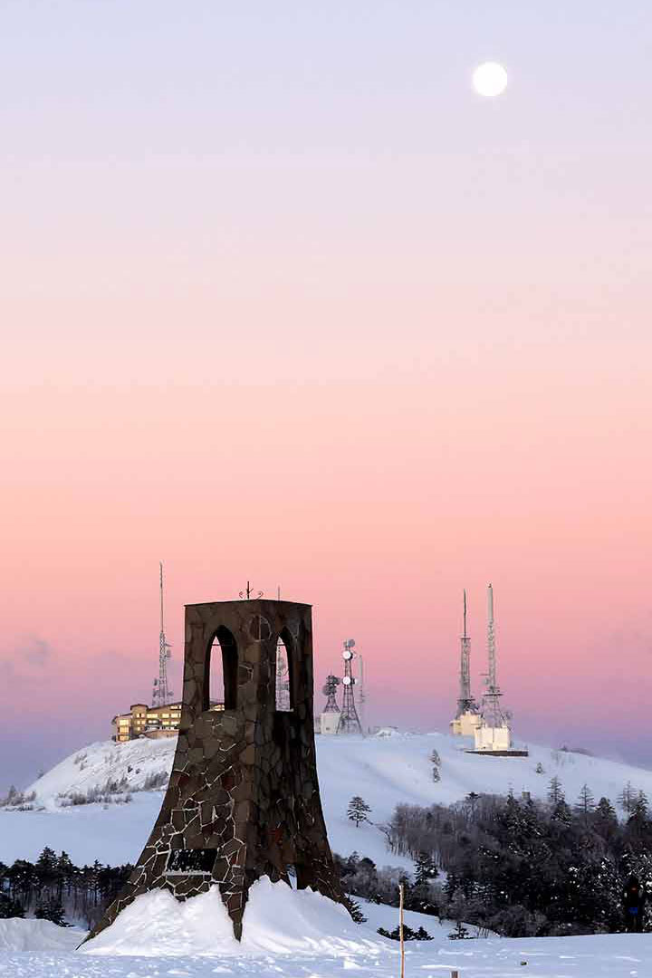 朝の美ヶ原 （1月）｜日の出スポット美しの塔で朝陽を迎える