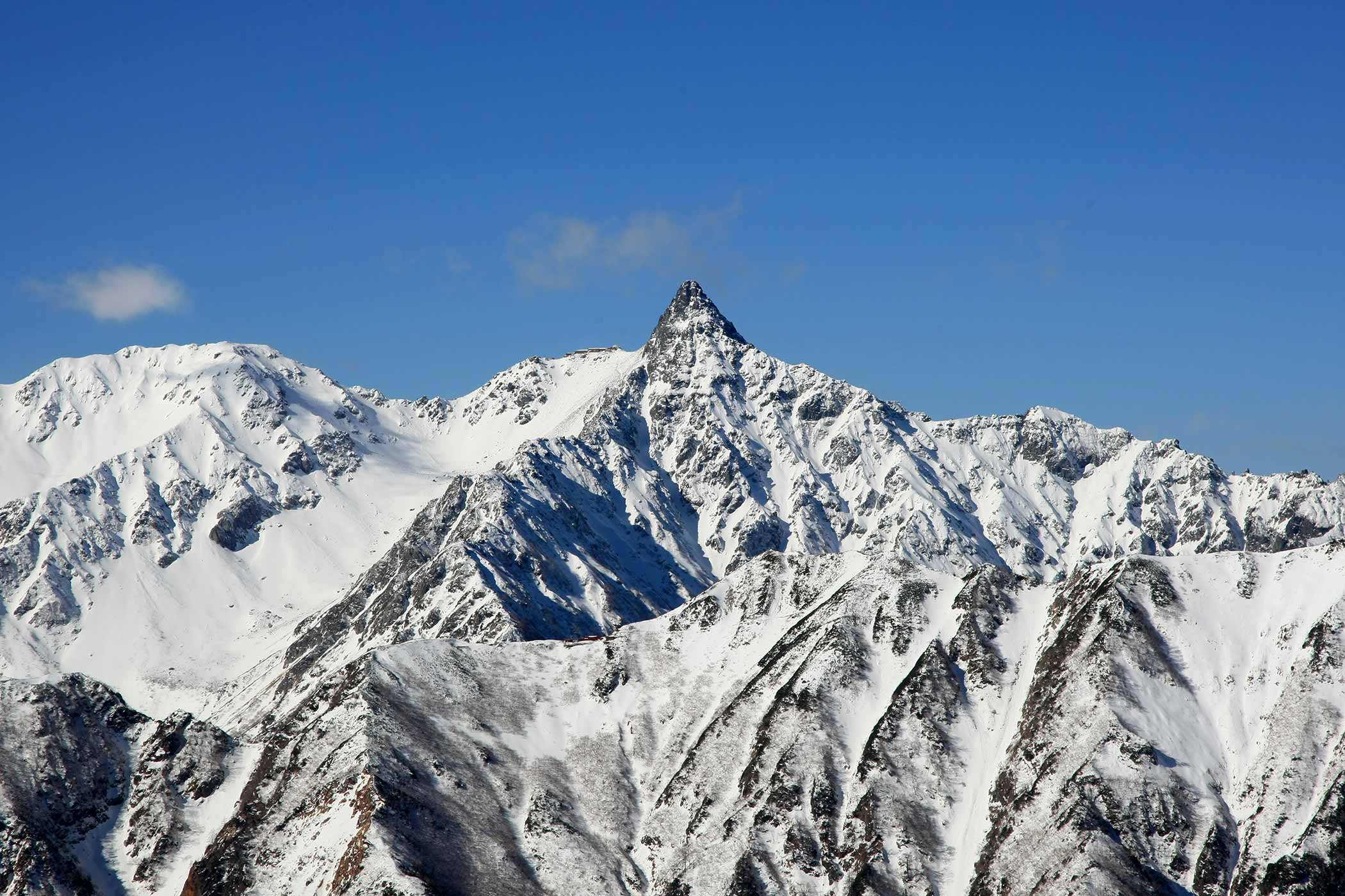 登山 雪の北アルプス常念岳 登山百景